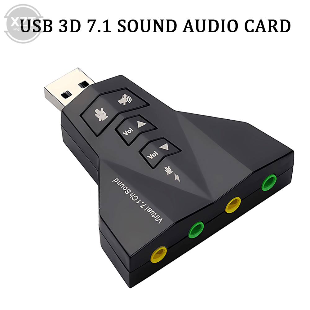 Tarjeta de sonido USB Virtual externa 7 en 1 canal adaptador de Audio de sonido 3D micrófono Dual interfaz de Audio Dual salida independiente
