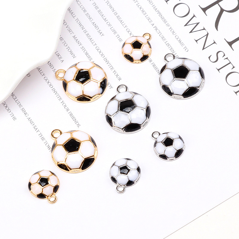 Breloques en émail pour Sport, Football, pendentif, bracelets, bijoux, DIY, artisanat plus à la , 12mm 18mm, 10 pièces/lot