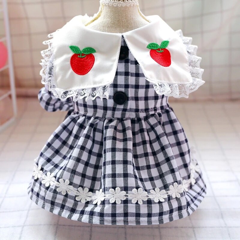 Hond Kleding Puppy Hond Teddy Schnauzer Pommeren Chihuahua Bichon Hond Schattig Huisdier Kleding Casual En Comfortabele Rode Apple Rok: L