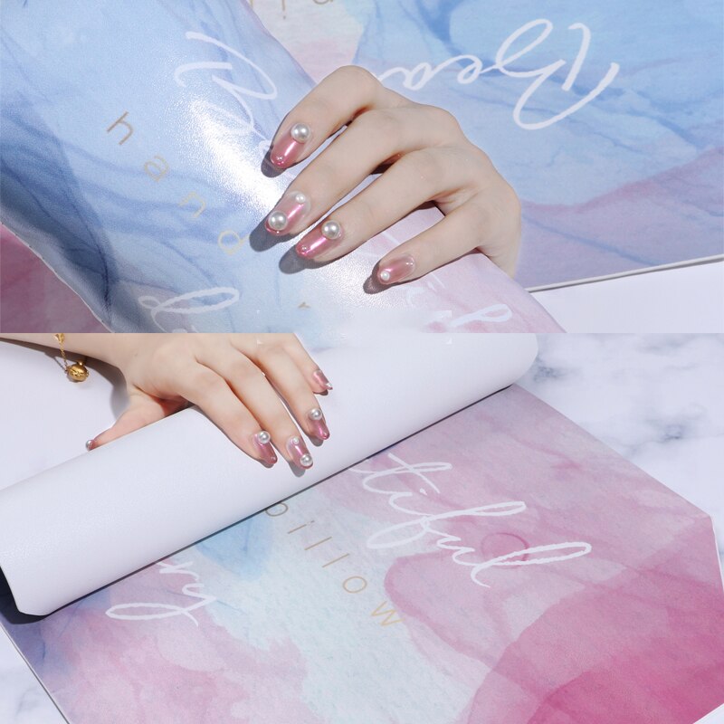 Ins achthoekige nageltafel handkussen houder set zachte pu lederen spons armsteun nagelkussen manicure pedicure nagelmat pad kussen