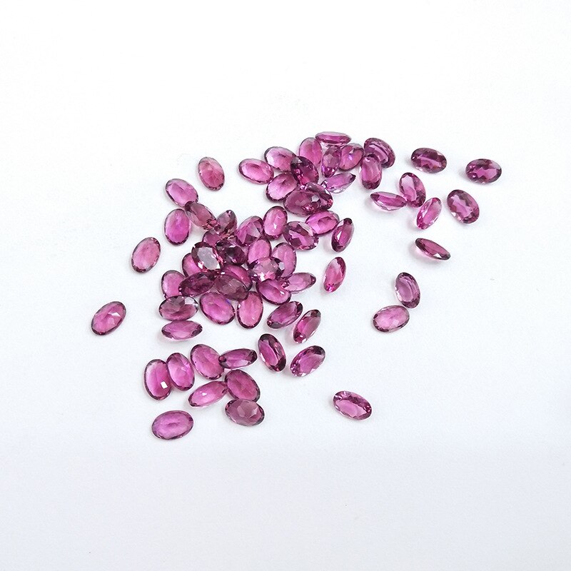 Wong Rain Top 1 PCS Natural 3 * 5 MM Oval Cut Rubellite Loose Gemstone DIY Stones Decoration Jewelry Lots Bulk