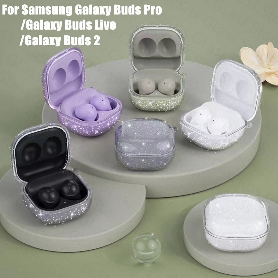 Shinny Transparante Case Voor Samsung Galaxy Knoppen Pro/Live Zachte Siliconen Anti-Fall Clear Oortelefoon Case Voor Galaxy knoppen Pro 2 Cover
