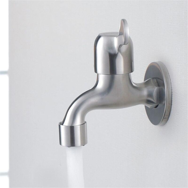 Steel 304 stainless steel faucet mop pool water tap single hole cold water bib taps