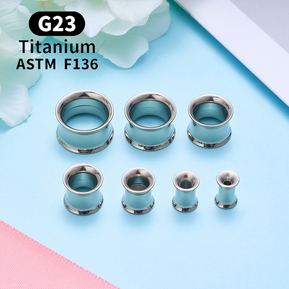 Tornillo de titanio G23, ajuste doble acampanado, oreja, túnel para carne, pendiente, expansor, ensanchador, Piercing, joyería corporal, medidores de oreja
