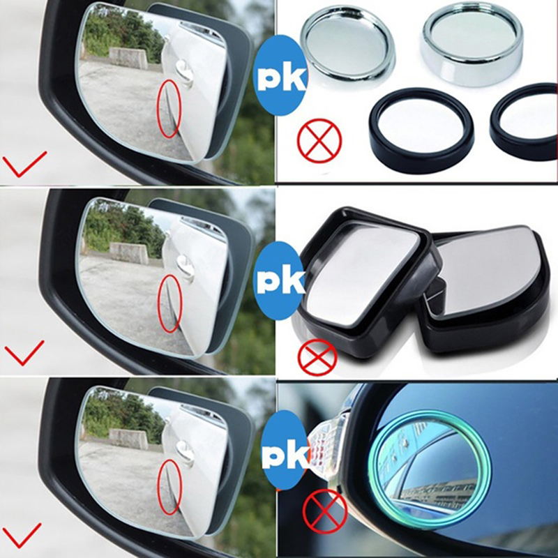 Auto Dodehoekspiegel Auto Achteruitkijkspiegel Extra 360 Graden Aanpassing Randloos Dodehoekspiegel HD groothoek lens