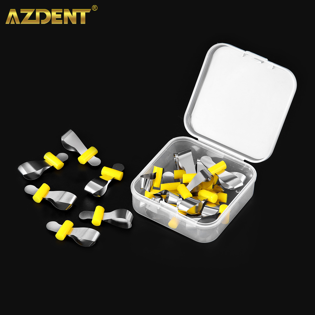 AZDENT-Hoja de formación Dental, Material de matriz de dentista de Matrice de poliéster contorneado Seccional de ortodoncia para dientes frontales