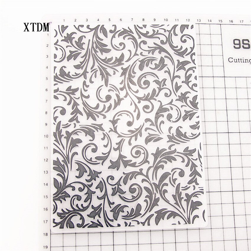 ALIBBON Lace Leaves Background Plastic Embossing Folders For Card Making, Vine Background Embossing Folders For DIY Scrapbooking, Leaves