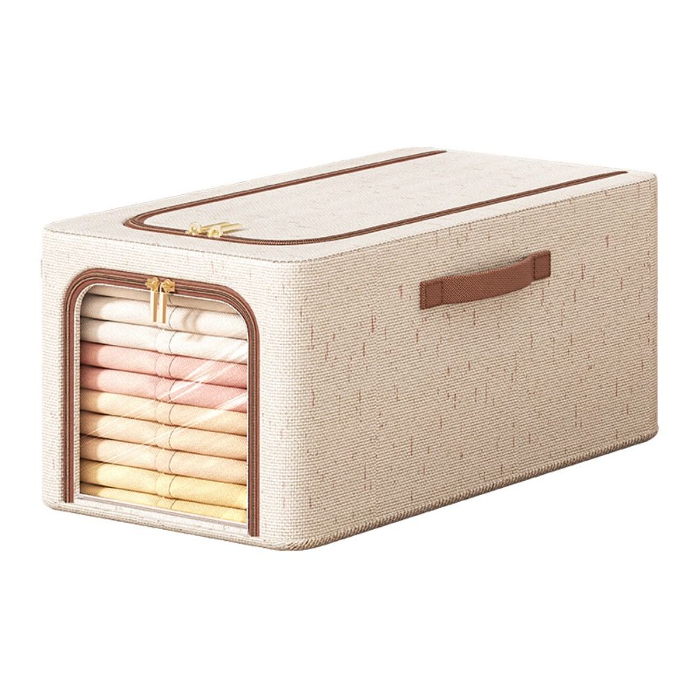 Visible Window Clothes Storage Bins with Durable Handle Foldable Wardrobe Sorting Storage Bucket Clothes Organizer