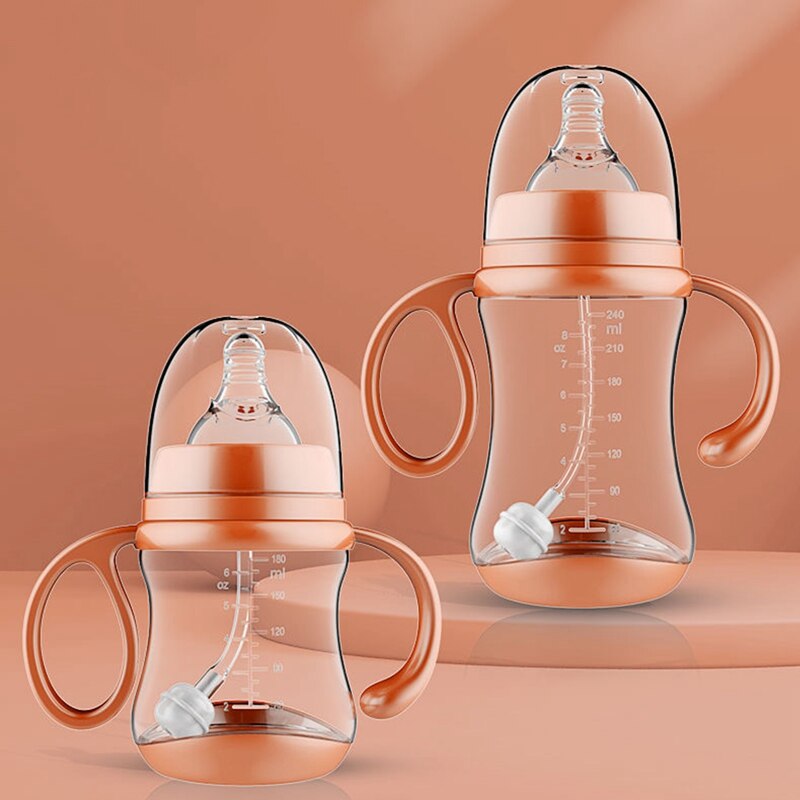 Breastfeeding Wide-mouth PP Bottles for Maternal Baby Double Handle Drinking Glass Water Bottle Children Training Feeding Cup