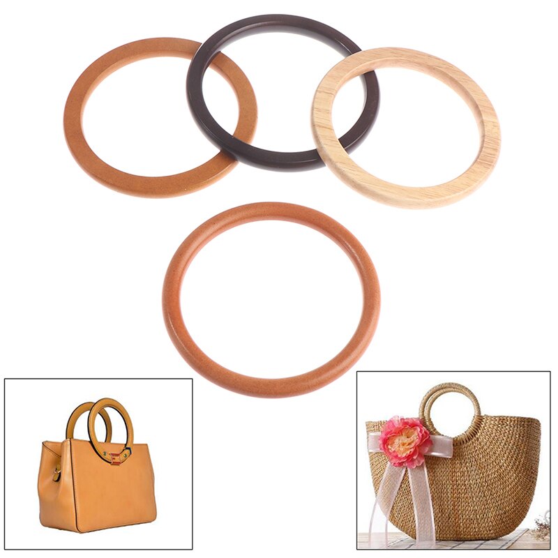 1pc D Round Handcrafted Wooden Handle for Handmade Handbag DIY Tote Purse Frame Making Bag Hanger Bag Strap Tote Bag Accessories