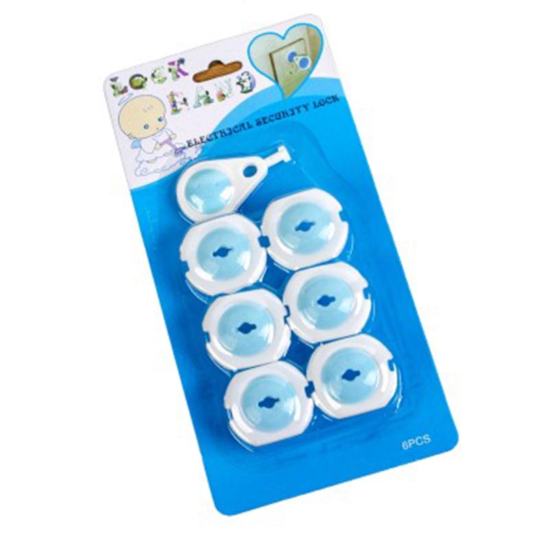 6 pcs/lot prise protecteur puissance garde prise prise de sécurité pour prise électrique sécurité enfant Protection sécurité serrure couverture bébé