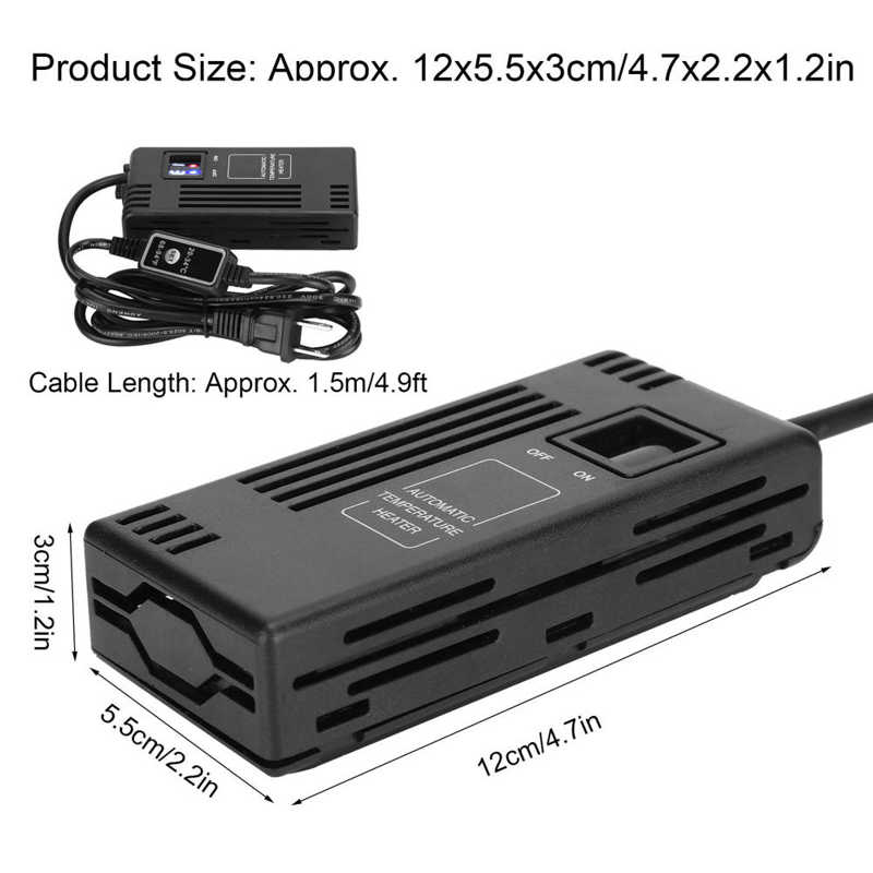 Mini Aquarium Heater Fish Tank LED Digital Automatic Temperature Heater Rod 110V