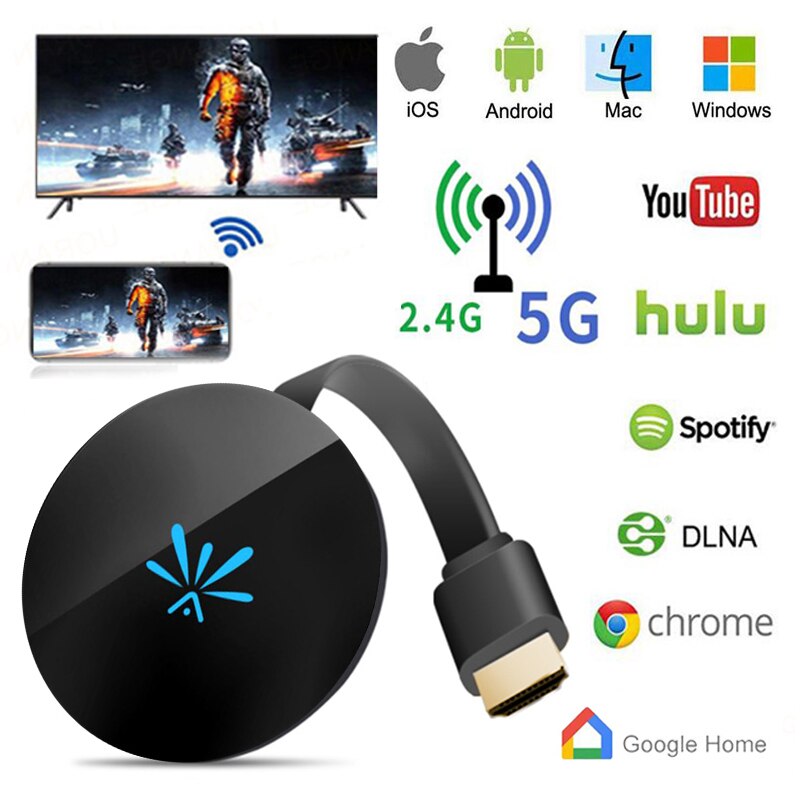 G6 Tv Stick Display Dongle 2.4G Video Wifi Display Hd Screen Mirroring Smart Tv Draadloze Dongle Voor Android Ios chrome Google