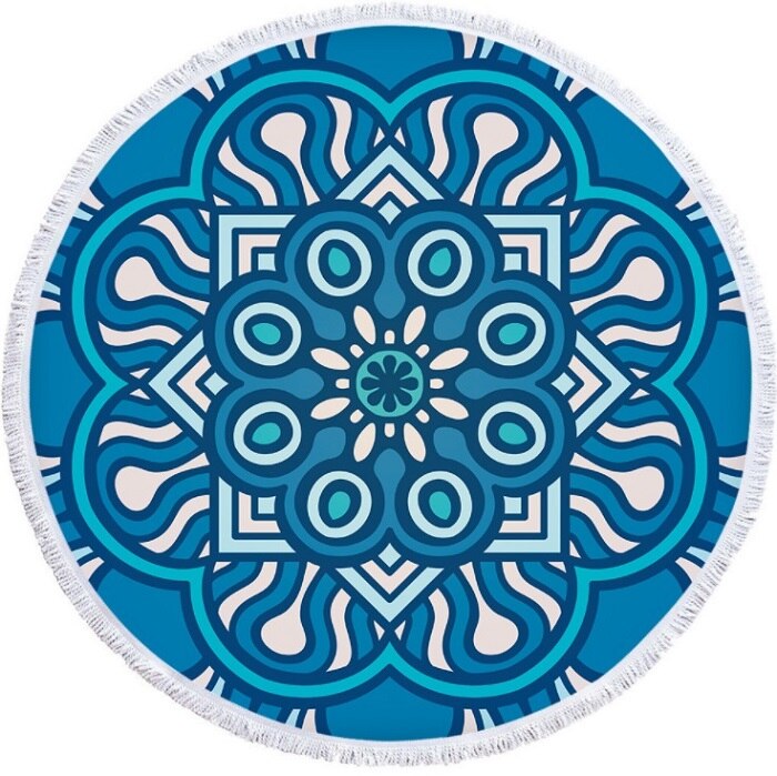 Real Microfiber Round Beach Towels Sport Scarf Bohemian Circle Serviette De Plage Toalla Playa Swimming Bath Towel: 9