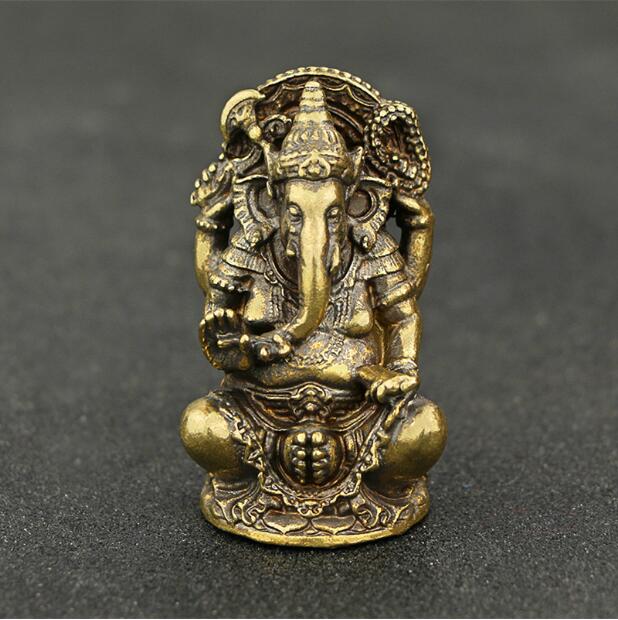 Koperen Standbeeld Koperen Indische Stijl Boeddhisme Ganesha Standbeeld Decoratie Woninginrichting Metalen Handwerk God Figuur Standbeeld S