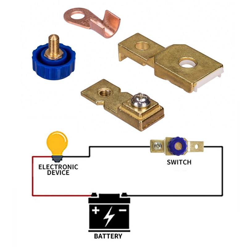 Motorcycle Battery Cut Off Kill Switch Disconnect Terminal 12V 80A For Protection Car Side Post Current Leakage Circuit Breaker