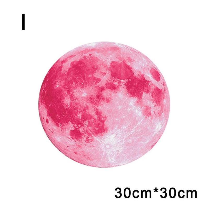 Ästhetische 3D Luminous Glow In The Dark Moon Wand Aufkleber Abnehmbare Dekoration Fluoreszierende Aufkleber Mond Wand Hause Zimmer: 30cm pink