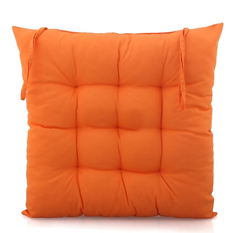 1 stuk kleurrijk zacht thuiskantoor decoratie vierkant katoenen zitkussen kussen billen stoelkussen: Oranje