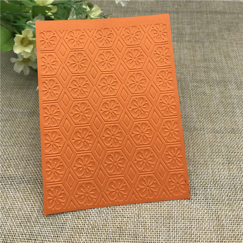 Pastas de impressão geométrica de flores hexágonas, diy, pasta de relevo de plástico para scrapbooking, artesanato de papel/cartão, materiais de decoração