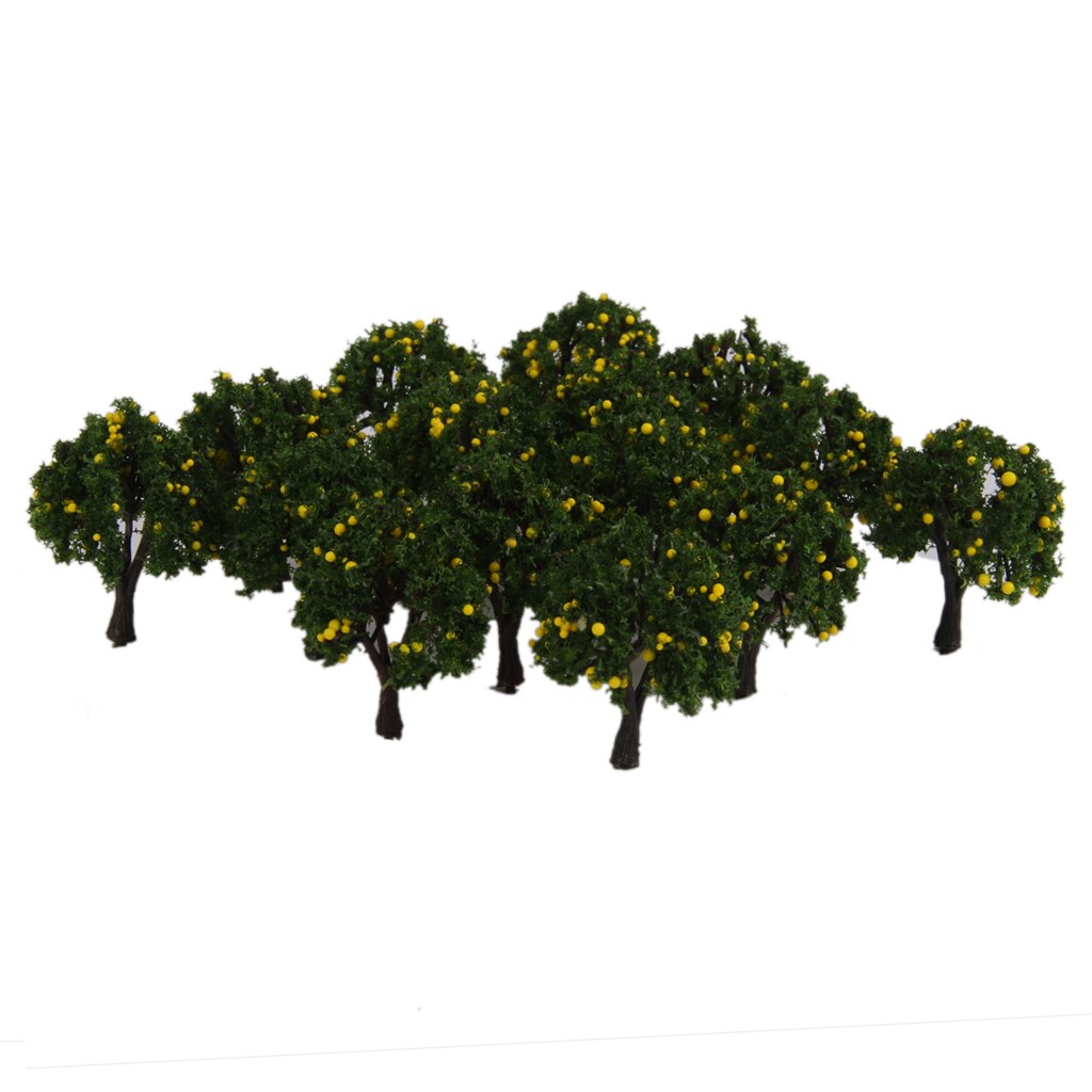 Lot 20 Yellow Fruits Tree Model Train Farm Orchard Diorama Scenery Z 1/300