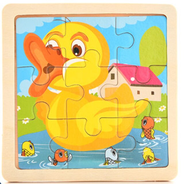 Giocattoli per bambini puzzle in legno puzzle 3D in legno animali da cartone animato per bambini/puzzle di trasporto giocattoli educativi: duck