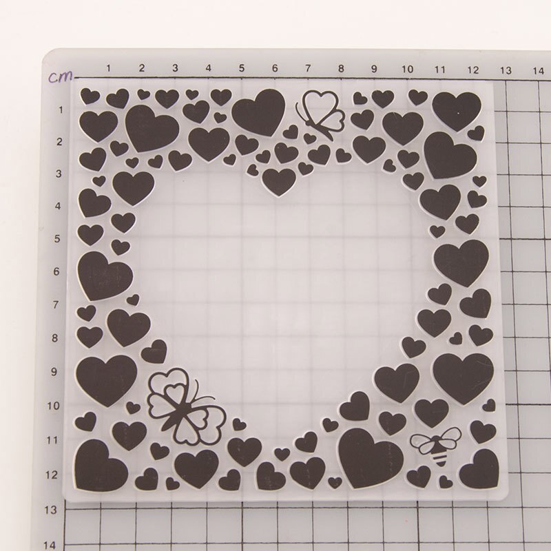 1Pcs DIY Scrapbooking love Heart-shaped Embossing Folders Photo Album Decor Plastic Template Craft Wedding Decoration
