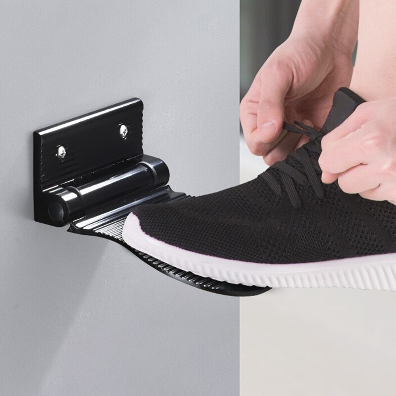 Aluminum Wall Mount Shower Footstool Shower Footstool Bathroom Stand Footstool Non-slip Shower Foot Rest Bathroom Pedals
