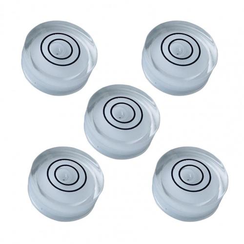5Pcs Acrylic Round Bubble Spirit Level Double-circle Universal Bullseye Level Measuring Instrument Measurement Tool: white
