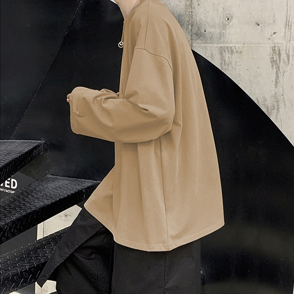 Nueva camiseta de manga larga de algodón para primavera, camiseta básica para mujer, camiseta de gran tamaño, camiseta informal con cuello redondo para mujer, talla estadounidense