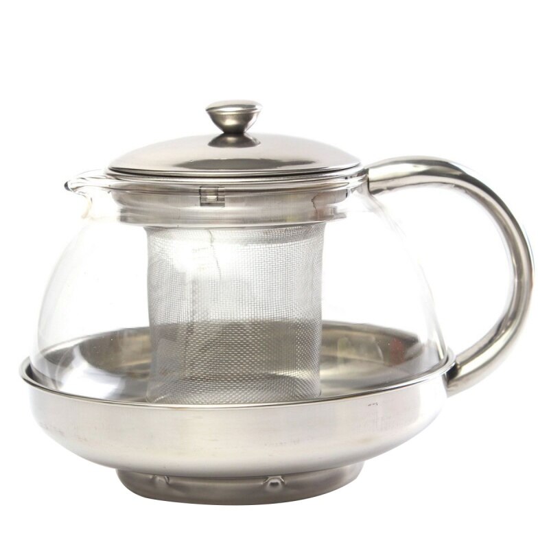 Stainless Gl Teapot Loose Infuser Coffee Tea Leaf Herbal Decor: Default Title