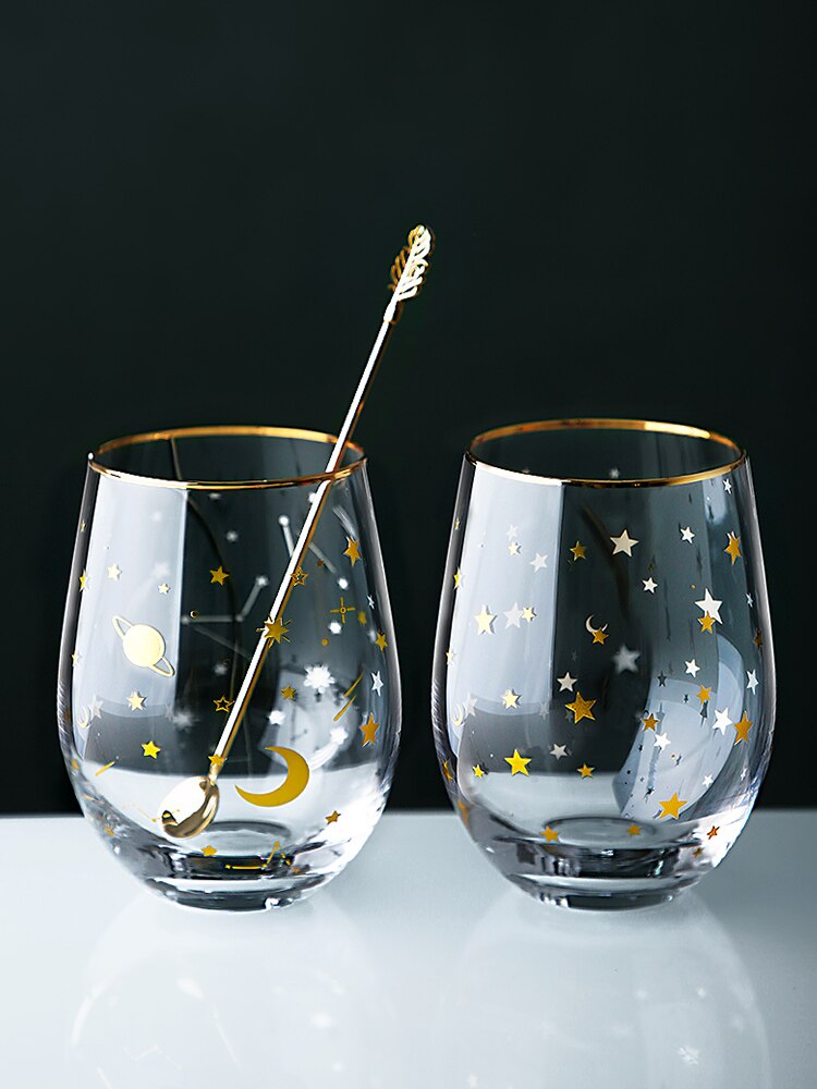 Stjernetryk whiskyglas kop vinglas krus guld indlagt whiskyglas drikkeglas krus mælk vand kopper og krus