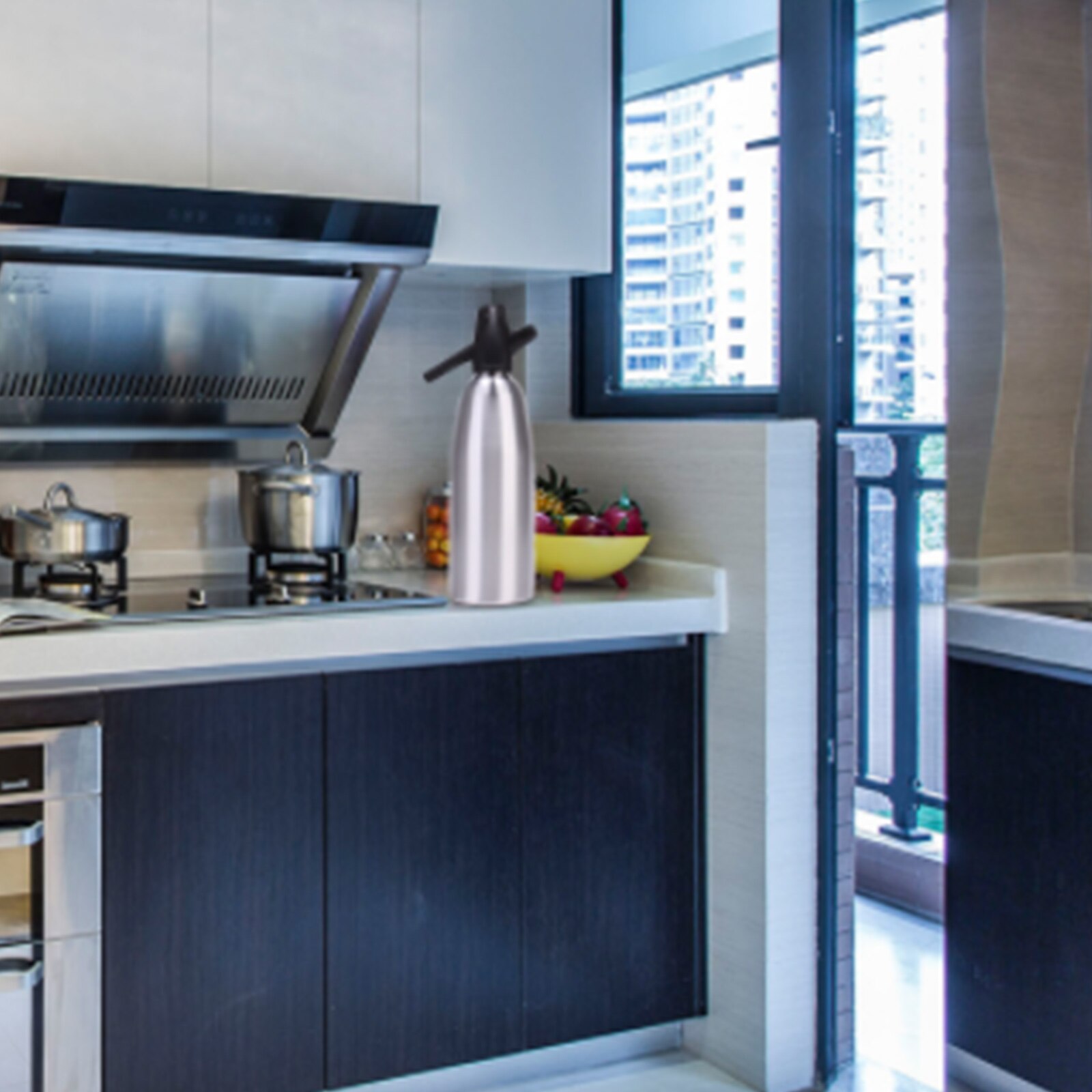 Soda Siphon Gun Bubble 1L Make Sparkling Gas Water Generator Comb Water Dispenser Gin Fizz Cocktails And Wine Spritzers