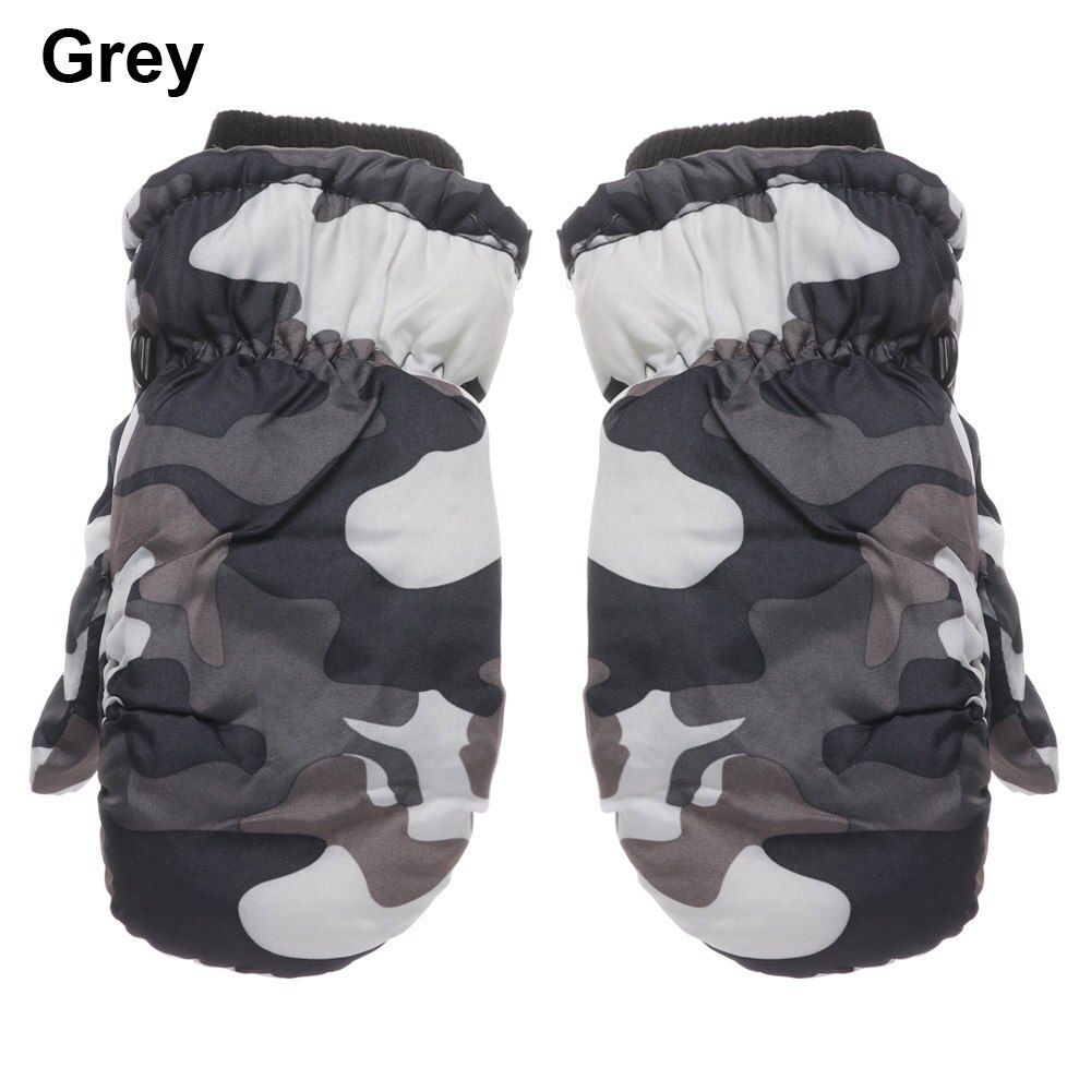 Children Kids Winter Warm Solid Color Gloves Boy Girls Ski Long-sleeved Mitten Windproof Waterproof Thicken Warm Gloves