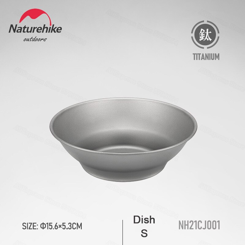 Naturehike draussen Liefert Ultraleicht Reinem Titan Geschirr Tragbare Picknick Grill Camping Platte Schüssel Natur Wanderung Ausrügestochen: S-Gericht