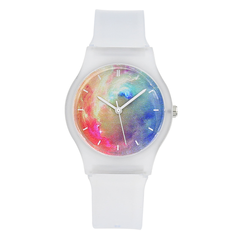 Reloj deportivo resistente al agua para mujer, Harajuku Star, transparente, Jelly, sencillo, femenino: Matte transparent