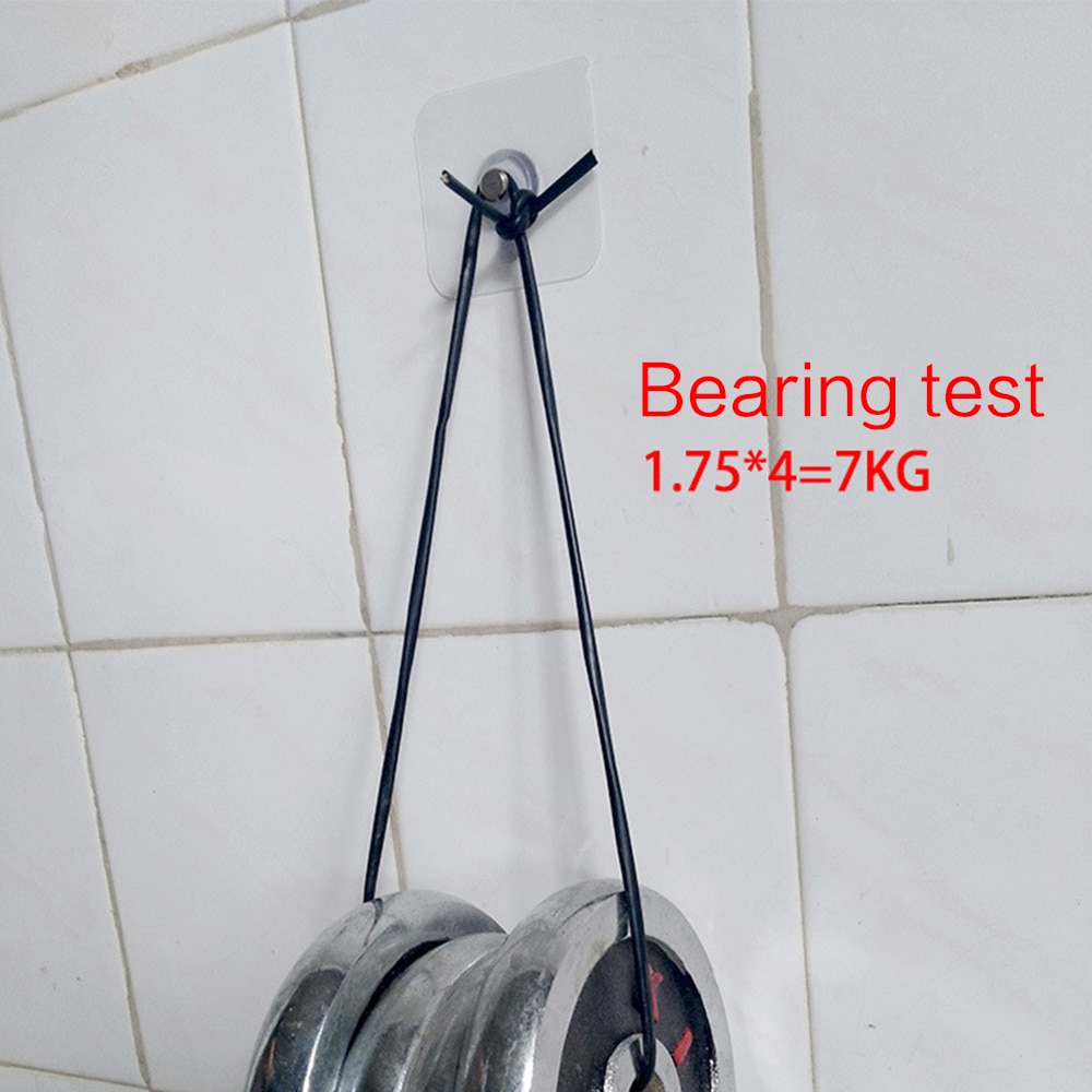 4 unidades de ganchos de gancho de cocina transparentes para colgar uñas sin perforar, ganchos adhesivos de punto de cruz, colgador de pintura de pared H