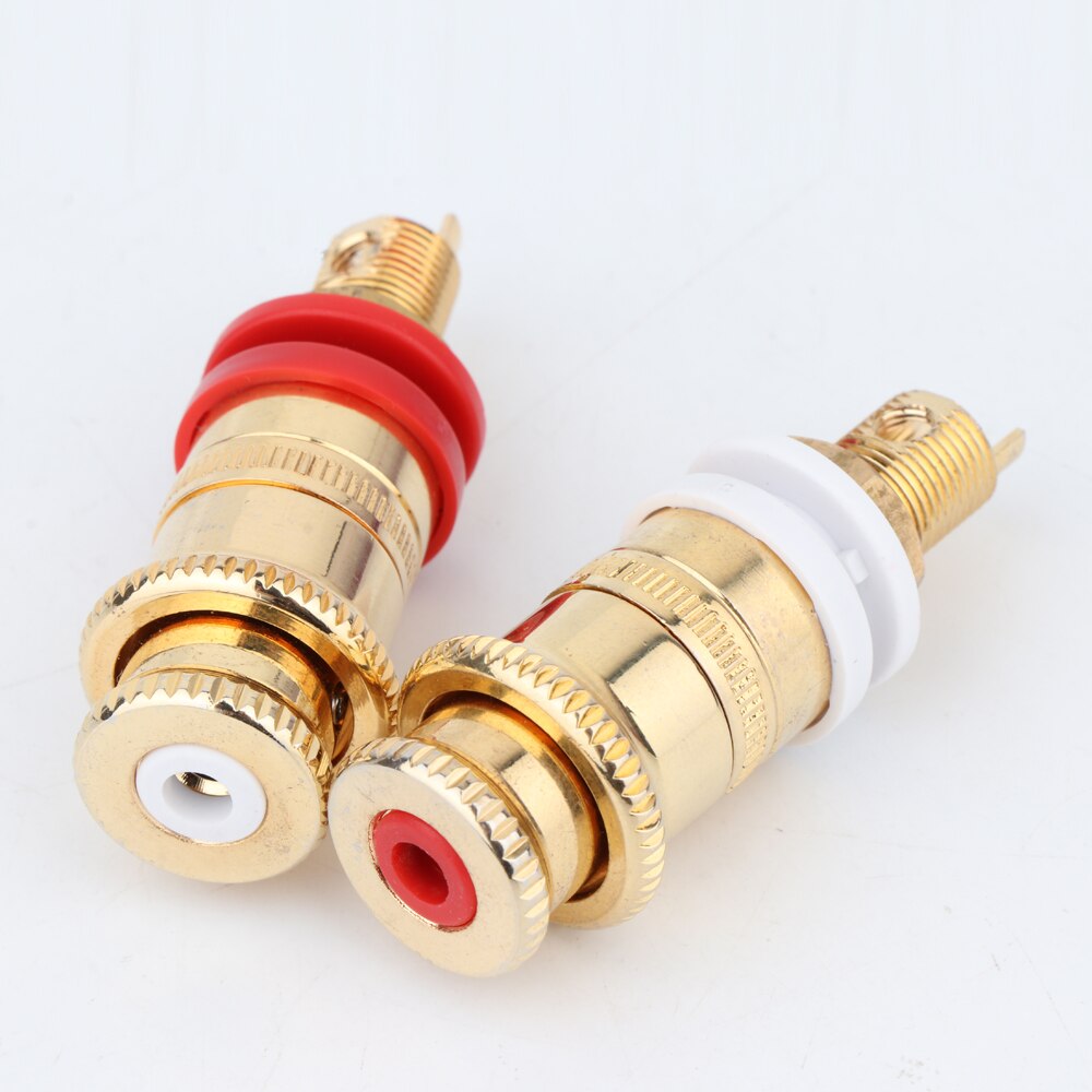 4Pcs BP1115 Gold Plated Speaker Binding Posts Terminal Connector Jack Loudspeaker Cable Soeckt