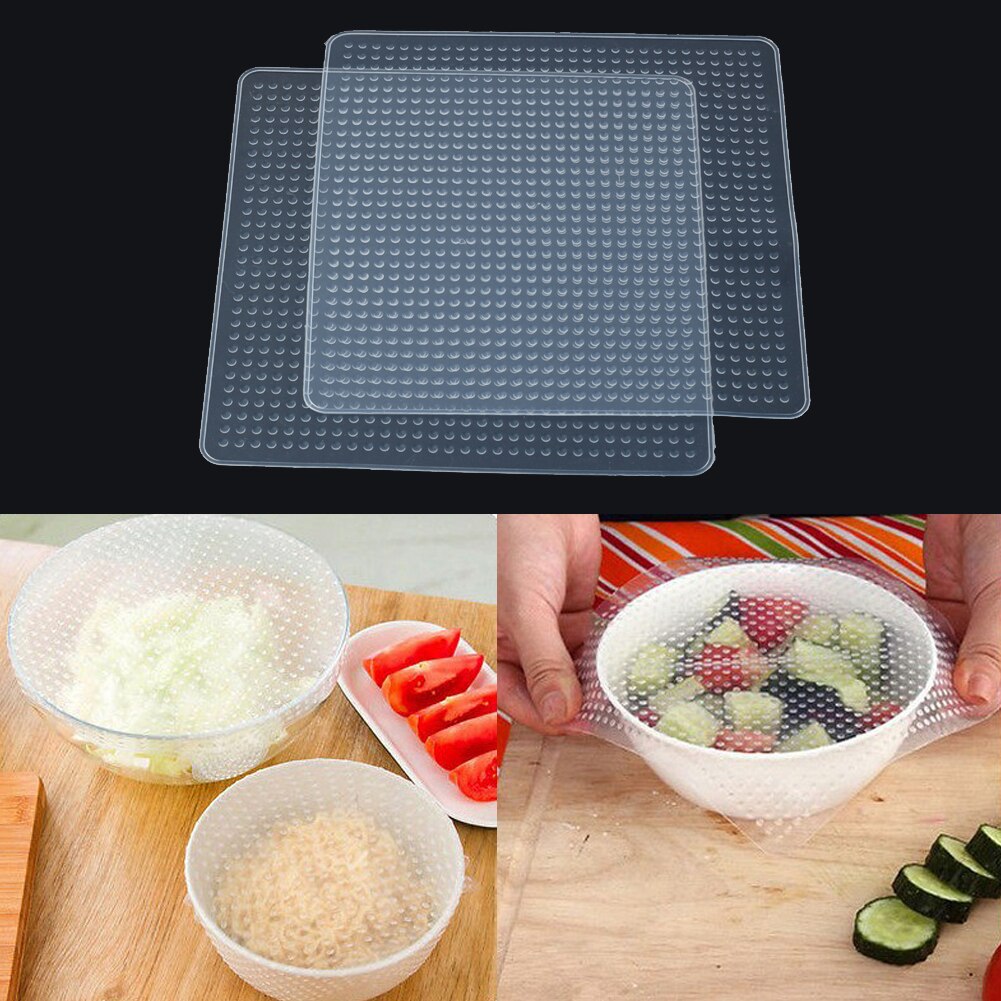 Silicone emballage alimentaire clair réutilisable joint couverture frais garder Film outil de cuisine