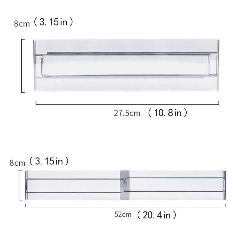 Multi-Pack Transparent Drawer Divider Adjustable Expandable Drawer Divider, Suable for Clothing, Kitchen Utensils and Office