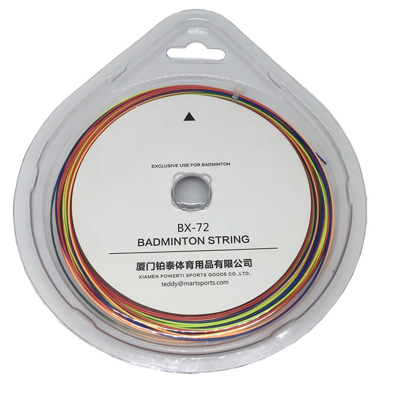 POWERTI 2pcs/lot 0.70mm Badminton Racket String Rainbow 10m Training Racquet String BG65 Badminton String