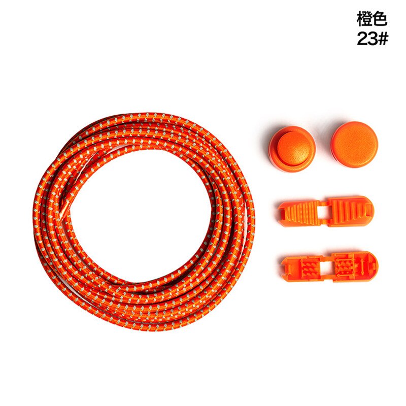 Lacets réfléchissants serrant les chaussures cordes paresseux chaussure laçage élastique corde chaussures de sport toutes les baskets ajustement unisexe femmes hommes: Orange