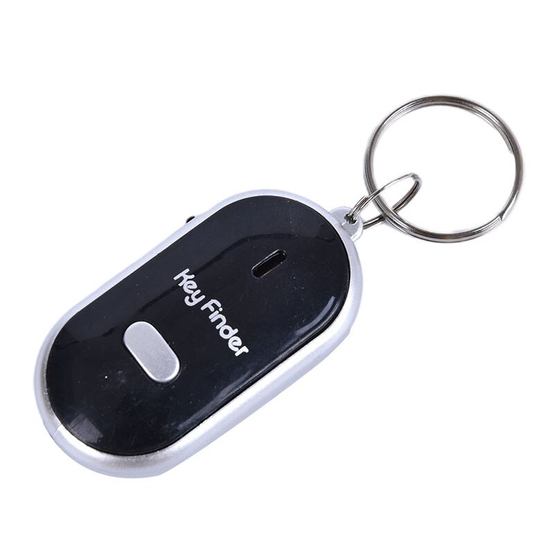 Mini Fluitje Anti Verloren Sleutel Finder Draadloze Smart Knipperende Piepen Afstandsbediening Verloren Keyfinder Locator Sleutelhanger Met Led Zaklamp: Black