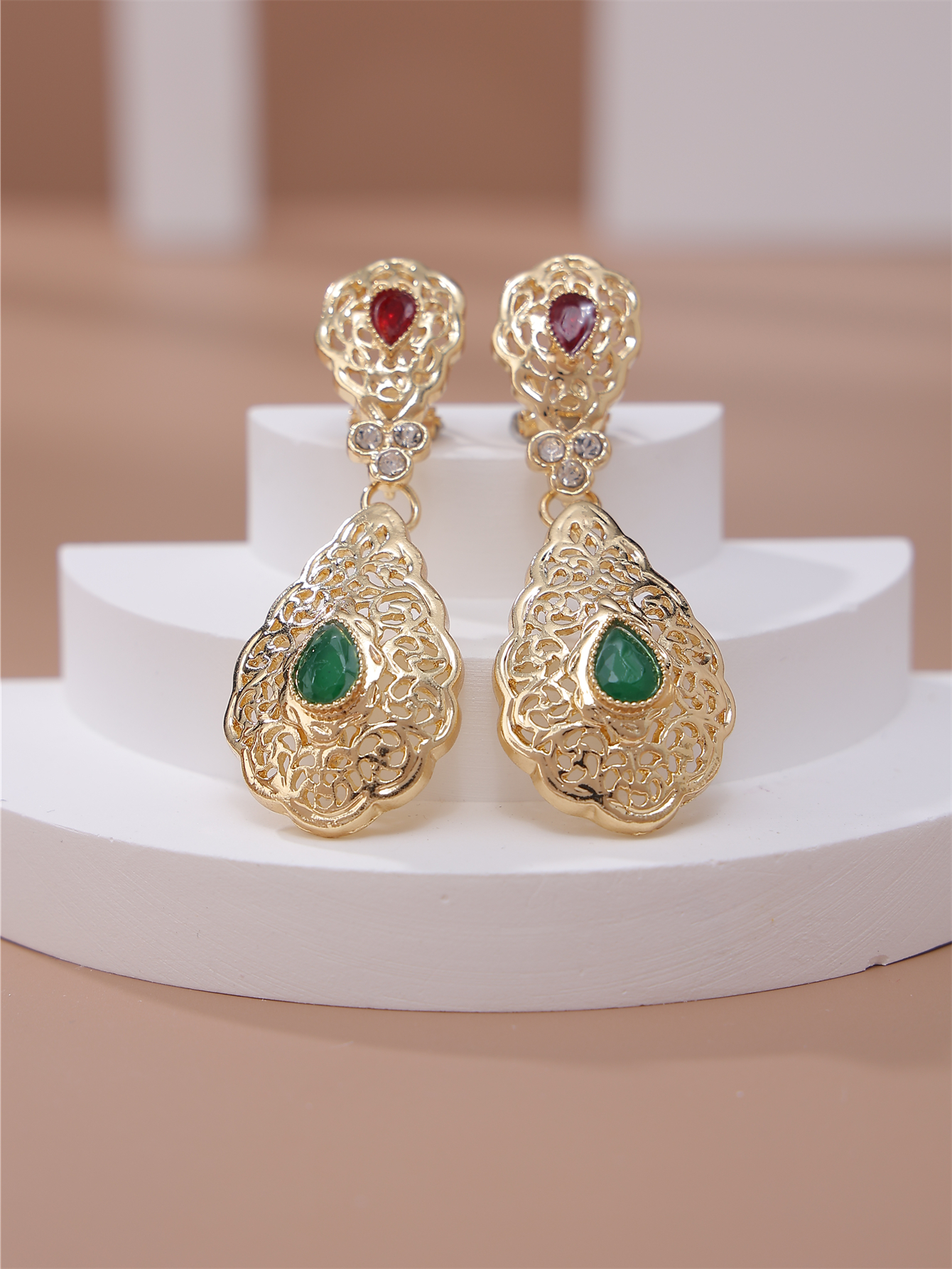 Pendientes decorativos nupciales marroquíes, joyería para las orejas de hueco, accesorios populares para mujeres para fiestas y festivales de bodas