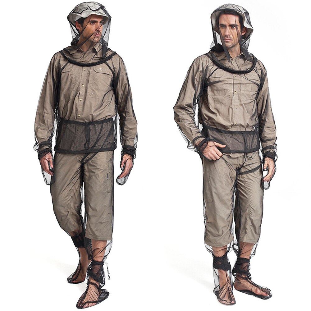 Traje antimosquitos de malla para pesca, camisa protectora de insectos, guantes, chaqueta de insectos, trajes con capucha de malla para verano