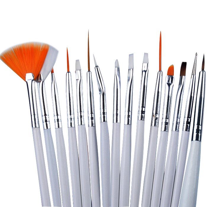 Biutee 15 Pcs Nail Art Penselen Set Puntjes Schilderij Tekening Polish Brush Pen Gereedschap