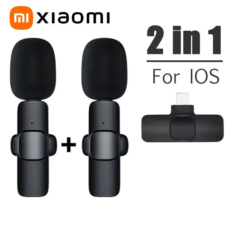 Xiaomi Microfono wireless Bluetooth portatile K9 2.4G Registrazione audio video per Iphone Android Microfono per telefono da gioco dal vivo all'aperto Nuovo: Marrone