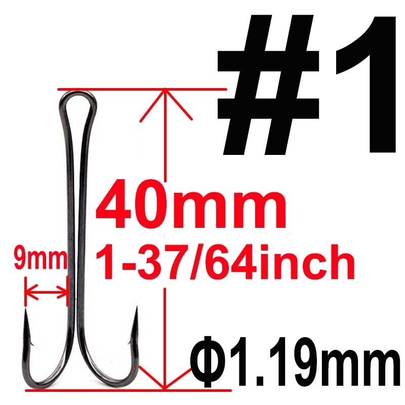 20 stücke mit Kasten Lange Schaft Doppel Haken Kraut Angeln haken Fliegen Binden Duple Haken für Jig Bass Fisch angeln angelgerät Für Weiche Locken: 1