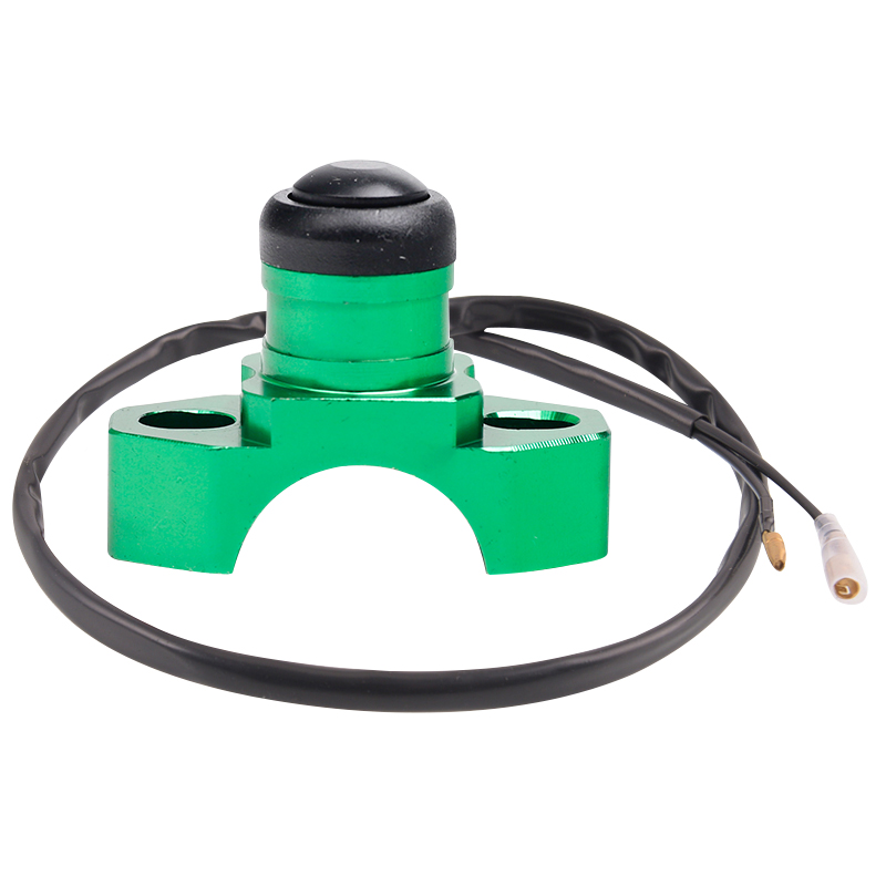 Hurbike-Joli à bouton pour moto, démarreur de moteur, Kill On Off VILLE CNC, universel, arrêt du moteur, démarrage, Kill Switch: green