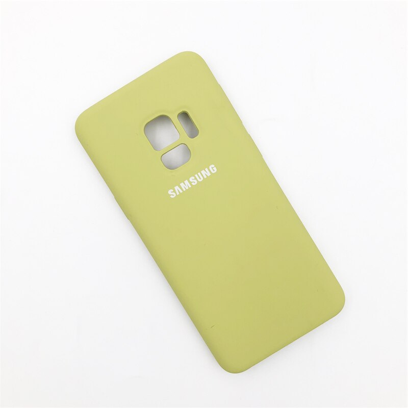 Samsung galaxy  s9 plus 100%  originalt flydende silikone etui silkeblødt bagcover til galaxy  s 9/s9 plus /s9+  telefonskal: Til galakse  s9 plus / Grøn