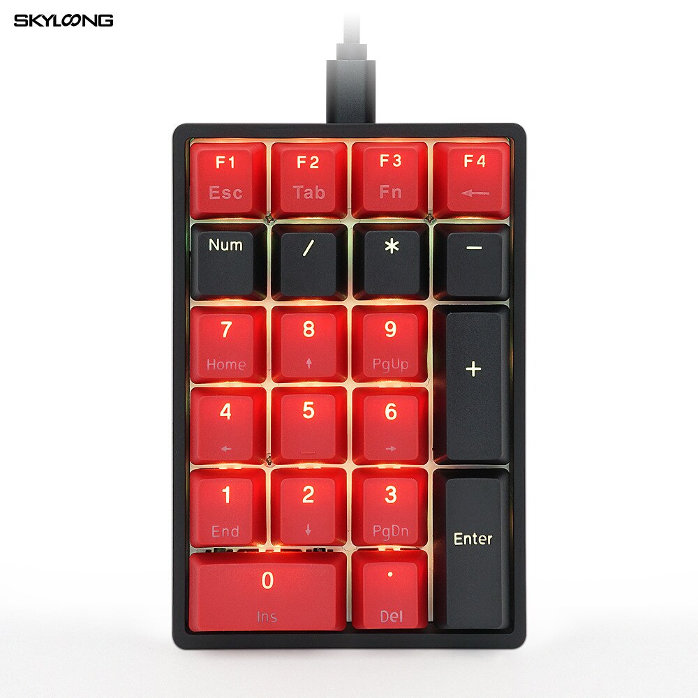 Skyloong Gamer Mechanical Keyboard Wireless Bluetooth Gateron Yellow Mx RGB Backlight Keyboards GK21 SK21 21 Key Gaming Keyboard